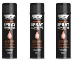 (3 Tins) 500ml Bond it spray Contact adhesive Super Strong carpet tiles underlay spray glue