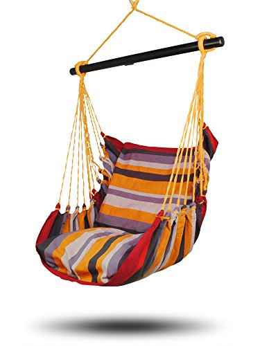 HOBEA-Germany Hängesessel Hängestuhl Hängesitz mit 2 Kissenhüllen (L (bis 120kg belastbar), Mallorca)