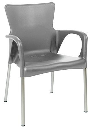 Lesli Living Stuhl Stapelstuhl Gartenstuhl 4er Set grau Kunststoff stapelbar 85 cm