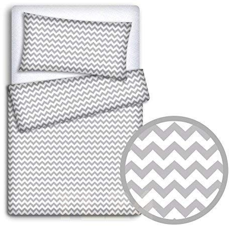 Babymam BABY BEDDING SET PILLOWCASE + DUVET COVER 2PC TO FIT JUNIOR BED (Zig zag)