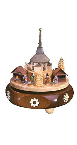 Richard Glässer Seiffen Mechanische Spieldose Seiffener Weihnachtsmarkt, 22er Spielwalze stille Nacht, original Erzgebirge