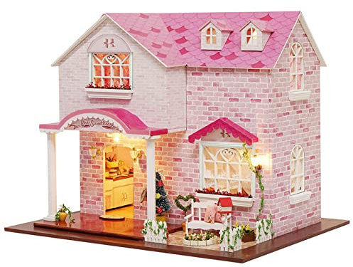 Générique Partygeschenk zum Geburtstag, Basteln, zusammengebaut, 3D, Stereo, handgefertigt, Miniatur Dachboden, Haus, Rosa Very