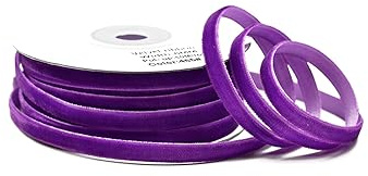 Creativery Samtband 6mm x 10m Rolle - Farbauswahl in 3/6/10/16/22/25/50mm - farbecht & waschbar - Schleifenband für Hochzeit - Geschenkband zum Verpacken Dekorieren Basteln - Lila 465