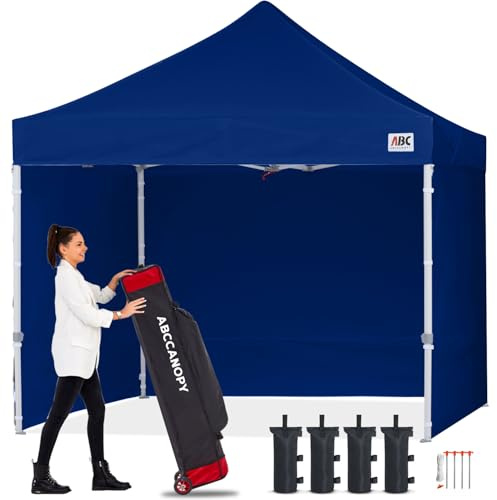 ABCCANOPY Faltpavillon 250x250 Wasserdicht mit Seitenteilen UV+,Navyblau