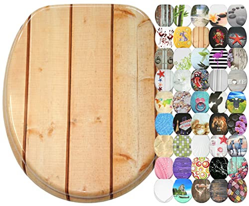 Sanilo WC Sitz mit Absenkautomatik, hochwertiger Toilettendeckel, einfache Montage, stabile Scharniere (Cottage)