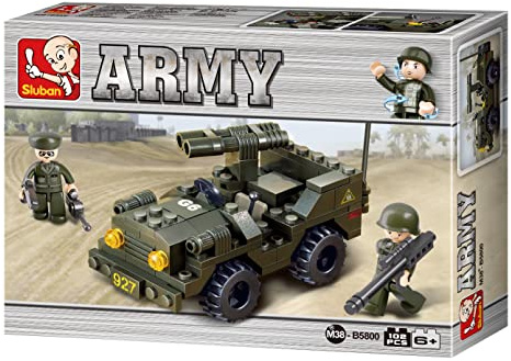 Jeep I (102 Teile) [M38-B5800], Spielset, Klemmbausteine, Soldaten, mit Spielfigur, Army, Sluban SL9384