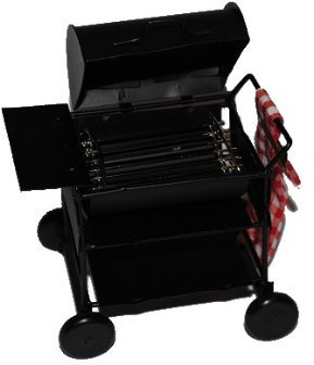 alles-meine.de GmbH Miniatur - Grill mit Deckel/Barbecue Garten - Grillen Kochen Fleisch braten Küche - Puppenstube - Maßstab 1:12