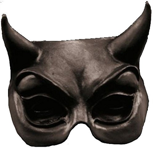 GHUK Karneval Halloween Mephisto Halbmaske schwarz aus Latex