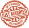 Just Married Wedding Round Stamp Hochwertigen Auto-Autoaufkleber 12 x 12 cm