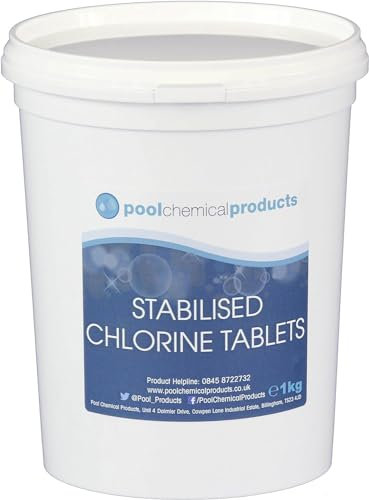 Pool Chemical Products 1kg Slow Release 20g Chlorine Tablets for Swimming Pools, Spas & Hot Tubs