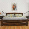 Nodax King Size Bed Frame – Solid Pine Wooden Bed Frame for Adults, F1 Easy Assemble Bed with Sturdy Slats & Extra Four Supportive Legs, Comfortable Bedroom Furniture | 5ft (Walnut)