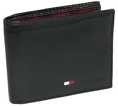Tommy Hilfiger Herren Geldbörse aus echtem Leder mit Münzfach, schwarz, Einheitsgröße