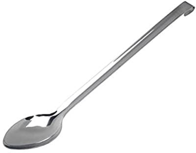 Genware NEV-6340 Serving Spoon with Hook Handle, Stainless Steel, 350 mL