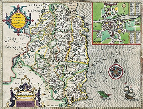 Ryco Originals LEIN1 Leinster, Ireland Historical Map 1000 Piece Jigsaw Puzzle (1610). Free Print