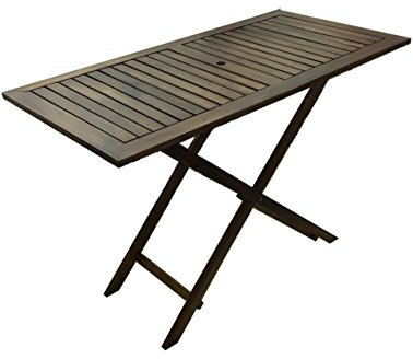 P&J Table portable pliante en bois foncé (120 x 60 cm)
