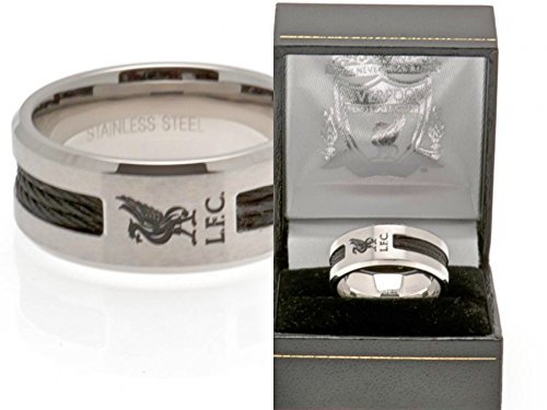 Liverpool F.C. Ring mit schwarzem Einsatz, Medium. EIN perfektes Produkt/Geschenk zur Unterstützung für das Team, das Sie lieben. Auch in Anderen Clubs erhältlich.