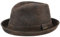 Stetson Radcliff Player Lederhut Damen/Herren - Pork Pie aus Leder - Fedora-Hut mit Futter aus Baumwolle - Player-Hut mit Krempe - Einfarbiger Ledertrilby Sommer/Winter braun L (58-59 cm)