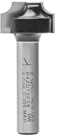 ENT 12760 Fraise quart-de-rond Carbure, Queue (S) 8 mm, Diamètre (D) 19 mm, NL 11 mm, R 4 mm, SL 32 mm