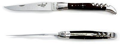 Forge De Laguiole Prestige INOX Horn Noir mit Korkenzieher 12 cm