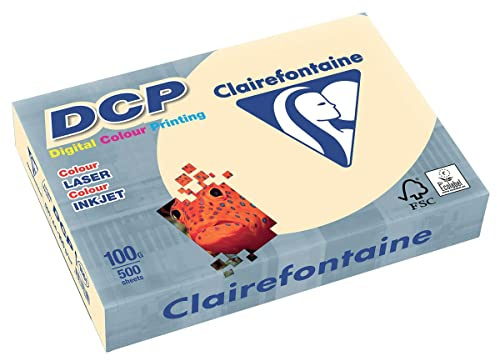 Clairefontaine 5 Stück Kopierpapier 500 Blatt Papier DCP 100 g A4 210 x 297 mm FSC zertifiziert Elfenbeinfarben