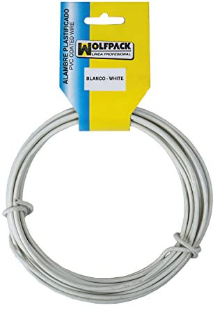 WOLFPACK LINEA PROFESIONAL - Alambre Plastificado (Rollo 20 Metros) Blanco Nº 16 / 2.7 mm.