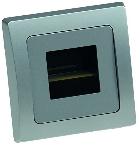 ChiliTec Delphi LED Wandeinbauleuchte Stufenleuchte Unterputz 1,5Watt 110Lumen Treppenlicht für UP Dosen Treppen-Licht Grau/Silber 3000k / Warmweiß