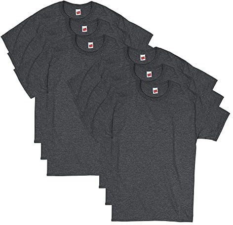 Hanes Herren Beefy, Schweres Baumwoll, 1 Oder 2er-Pack, Größen Erhältlich T-Shirt, Charcoal Heather, 3XL (Hoch)