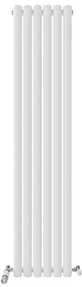 iBathUK Strata Tall Vertical Radiator, Single Oval Panel Radiators, 1600x360mm Slim Radiator, Wall Mounted for Bathroom,Kitchen,Living Room- White