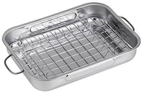 San Ignacio IN258 - rustidera Rectangular, Acero Inoxidable, Gris, 31 cm