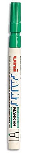 Uniball Uni Paint PX21/VF Marqueur peinture à huile Pointe fine ogive Encre à pigmentation Vert foncé Lot de 12