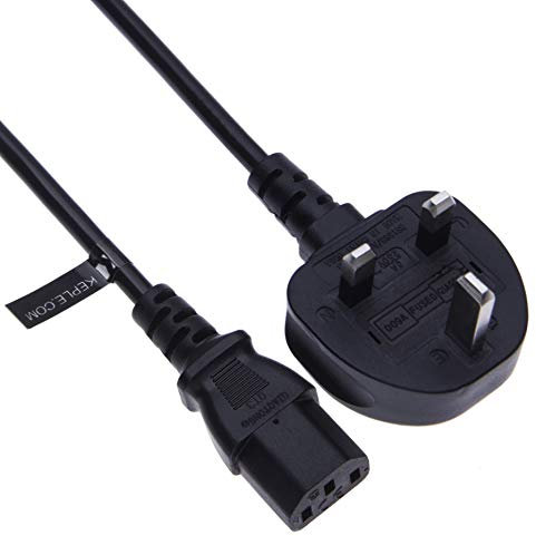 AC Power Cable Mains 3 Prong Plug Cord Kettle Lead Compatible with Samsung Toshiba LG Sony Panasonic Acer Asus BenQ Dell Compaq LCD Plasma TV and LED Monitor (C13 to UK 3 Pin Plug) 2 metre (Certified)