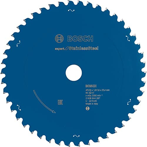 Bosch Professional Kreissägeblatt Expert for Stainless Steel (Edelstahl, 46 Zähne, Zubehör Kreissäge) 230 mm