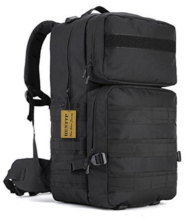 huntvp 55 L Tactical Rucksack Militär Rucksäcke Tasche für Outdoor Camping Wandern Klettern Trekking wasserdicht, schwarz