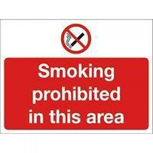 SIGNSLAB P35Z/R Safety Sign Smoking Prohibited In This Area, PVC, 450 mm x 600 mm