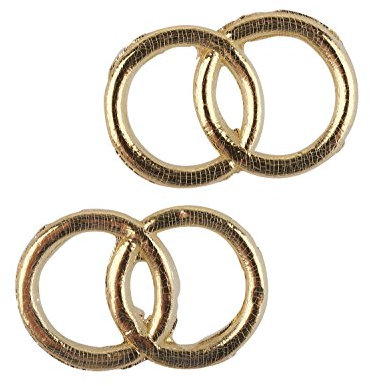 RAYHER HOBBY Rayher Wachsmotiv Eheringe, 2,5 cm ø, 2 Paar, gold, nicht gelackt, zum Kerzen verzieren, Verzierwachs zur Hochzeit, Hochzeitskerze, 3119606