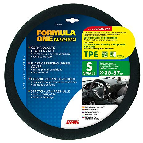 LAMPA 33069 Lenkradbezug schwarz | Inneres aus recycelbarem, atoxischem und geruchlosem Material, OEM 33069, einfach zu montieren
