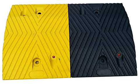 RSB-215MBY Rallentatori Stradali in Gomma Nera e Gialla Parte Mediana 50x35x5cm (Pacco da 1)