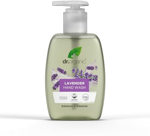 Dr Organic Lavender Hand Wash, Cleansing, Natural, Vegan, Cruelty-Free, Paraben & SLS-Free, Recycled & Recyclable, Organic, 200ml, Packaging may vary