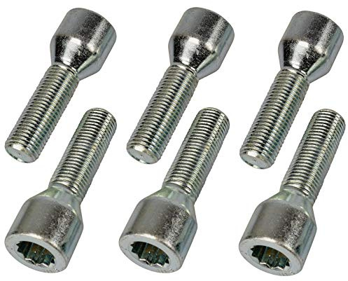 HASKYY 10 Sternschrauben Radbolzen Radschrauben M12x1,5 / M14x1,5 Kegel / M14x1,25 D23 / Kegel D20 / D23 // (M12x1,5x40 Kegel D=23mm)
