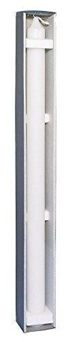 Rayher 3131900 Kommunionkerze, weiß, 50 cm, 4 cm ø, im Klarsichtkarton, RAL-Gütezeichen, 100% Paraffin, Kerzenrohling zur Kommunion, Taufe, Geburtstag, Hochzeit, Kerze zum Basteln und Verzieren
