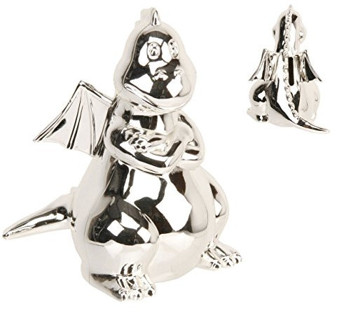 Juliana Spardose in Drachenform, Drache mit Flügeln, versilbert