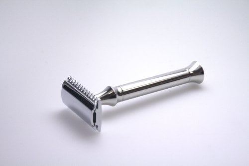G&F Timor® Rasierhobel 1920 mit langem Edelstahlgriff 100 mm, offener Kamm
