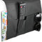 FISHTEC Organizer da Divano universale Autobloccante - Bracciolo per divano/Tasca da letto - 5 Tasche - Adatto per bottiglia, giornali, telecomando, telefono, tablet, libri - 94 x 32 CM - Ner