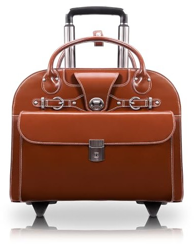 McKleinUSA 96314 Sacoche à roulettes en cuir pour ordinateur portable 15,4 Marron