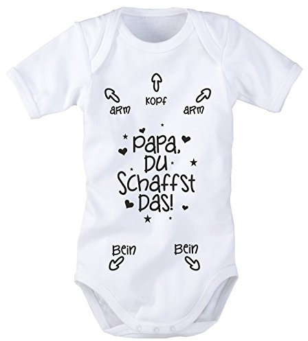 Babybody mit Aufdruck: PAPA DU SCHAFFST DAS! (62/68 Schwarz) BB024