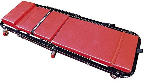 Berger & Schröter | KFZ Montagerollbrett, Rollsitz, Rollbrett 2in1, hochwertige Profi-Ausführung mit 3 Trägern für bequemes Arbeiten unter oder am Auto bis 120 kg belastbar mit 7 Rollen