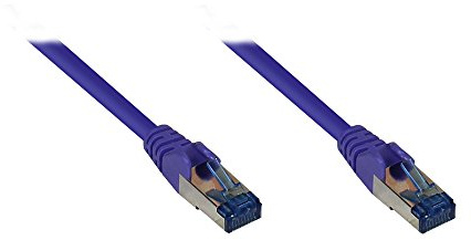 Good Connections Cat.6A Ethernet LAN Patchkabel mit Rastnasenschutz RNS, S/FTP, PiMF, halogenfrei, 500MHz, OFC, 10-Gigabit-fähig (10/100/1000/10000-Base-T Ethernet Netzwerke) - z.B. für Patchpanel, Switch, Router, Modem - violett, 15m