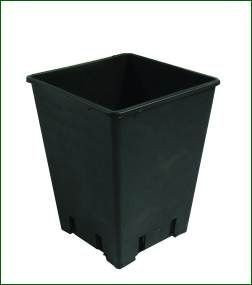 Topf, viereckig, schwarz, 18 x 18 x 23 cm, 6 L