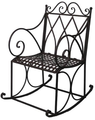 Gartenwelt Riegelsberger Schaukelstuhl H 105 x B 61 x T 85 cm Stuhl Metall dunkelrostfarben lackiert 79212