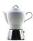 Moka Consorten Italienischer Espressokocher »Nicole« | Edelstahl und weißes Porzellan | Höhe: 16 cm | Füllmenge: 210 ml | Made in Italy